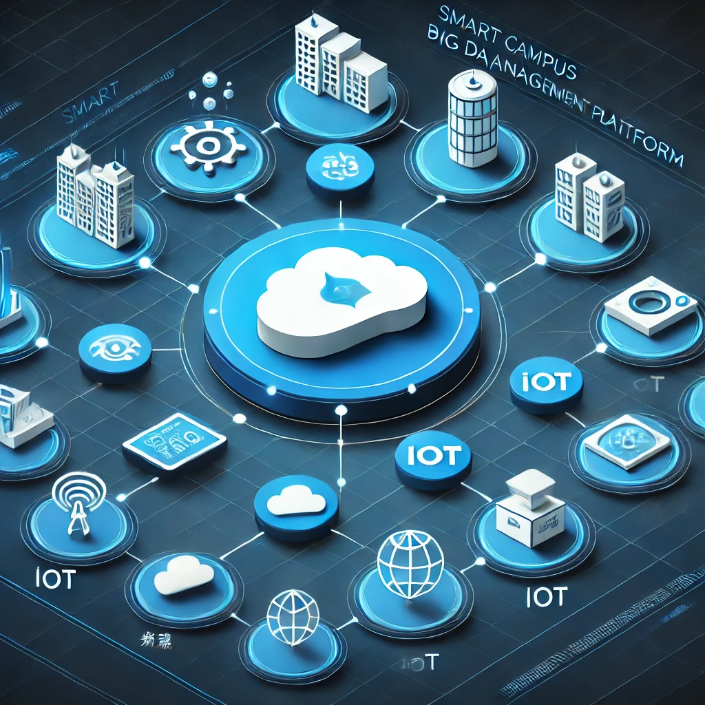 DALL·E 2025-04-16 14.10.22 - Create a digital diagram of a smart campus big data management platform architecture. The diagram should have a central cloud labeled '云计算数据中心' with s.webp
