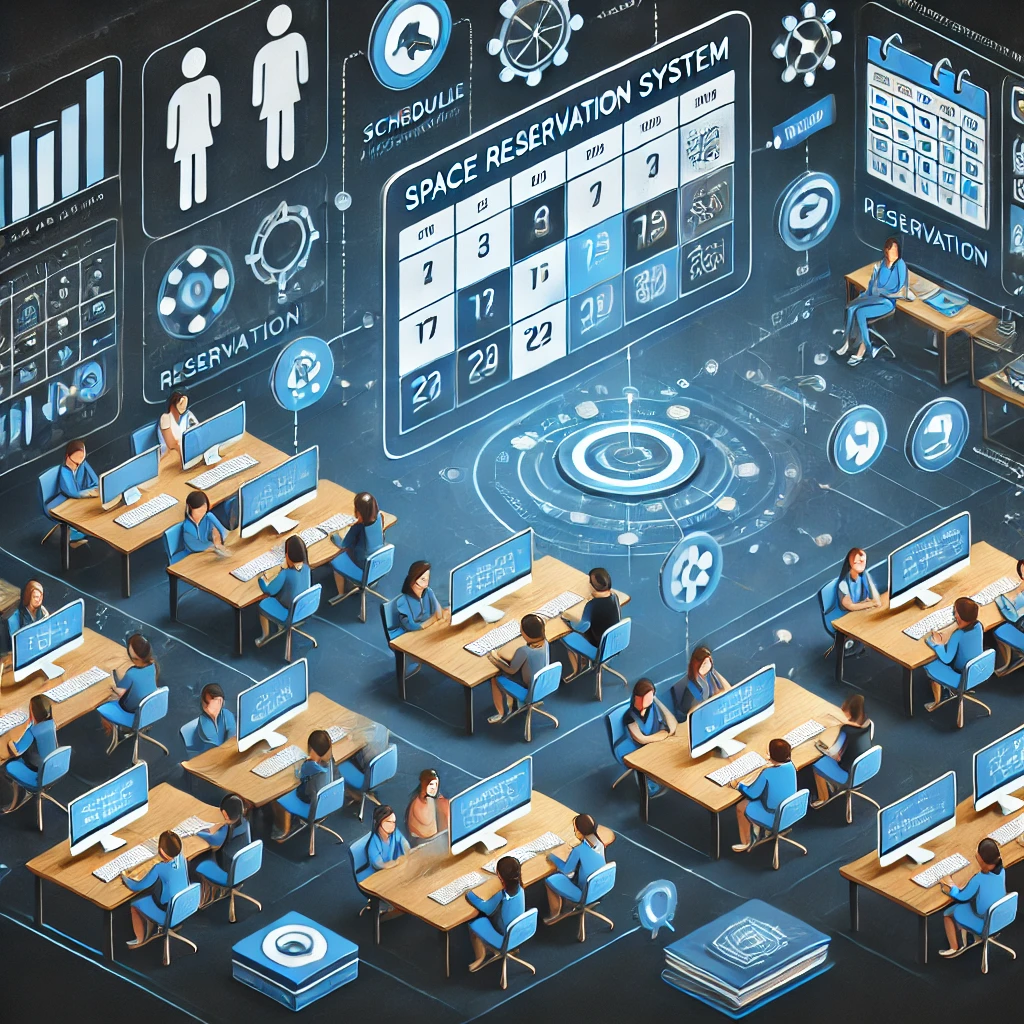 DALL·E 2025-04-16 14.13.20 - Create a digital diagram illustrating a space reservation system for educational environments. The diagram should show multiple users collaborating on.webp